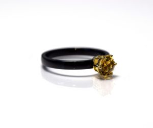 Zirkonium sieraden , zirkonium met geelgoud ring met citrien Sublime-elements.nl webshop branded by Teuns Design